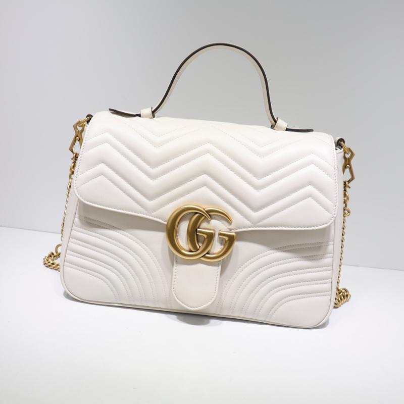Gucci Chain Shoulder Bag 498109 Full Skin White